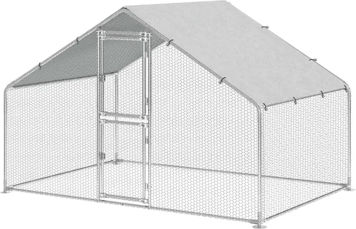 Vista 10 de DWVO Gallinero de madera maciza para 4 a 6 pollos, corral de madera al aire libre con 2 cajas nido, jaula de aves de corral, conejera, pato