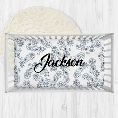 Vista 8 de Sábanas personalizadas para cuna de bebé con nombre, sábanas de colchón personalizadas para cuna para niños y niñas, sábanas bajeras para cuna