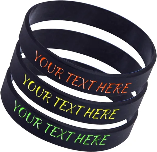 Vista 28 de 50 pulseras de silicona personalizadas para motivación, recuerdos de fiesta, eventos, cumpleaños, conciencia