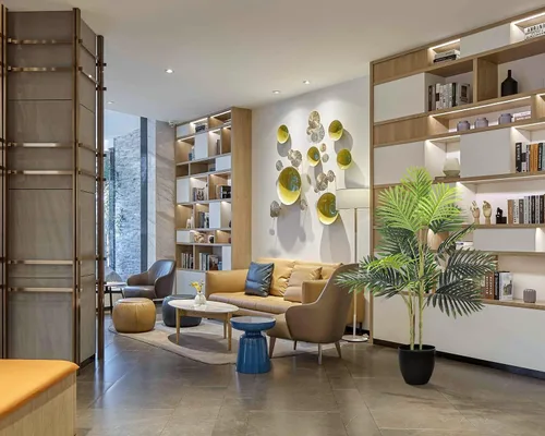 Vista 5 de RITSU - Palmera artificial de seda paraíso de 42 pulgadas de alto, sin mantenimiento, plantas artificiales de hoja perenne, para decoración
