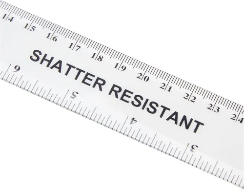 Vista 3 de Q-Connect Regla inastillable 11.811 in transparente (pulgadas en un lado y cm/mm en el otro)