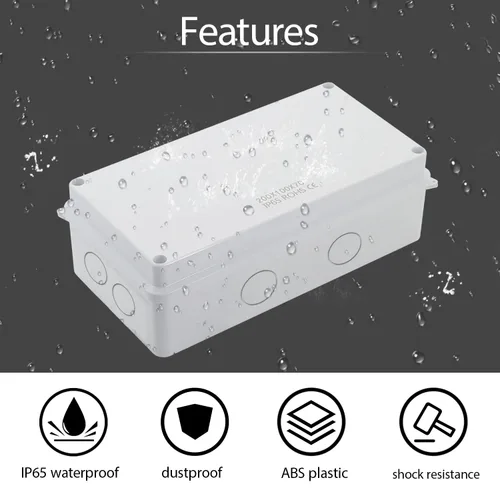 Vista 5 de LeMotech - Caja de derivación, caja eléctrica IP65 resistente al agua y al polvo, carcasa de plástico ABS para proyectos electrónicos, color blanco