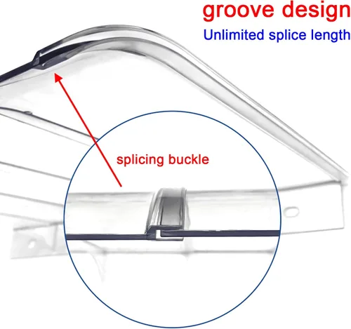 Vista 5 de Toldo invisible transparente para puerta delantera, refugio de protección contra la lluvia y la nieve, toldo curvado para ventana, toldo de patio