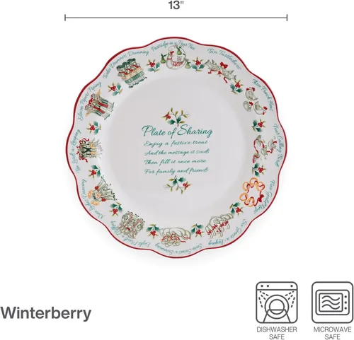 Vista 2 de Pfaltzgraff Winterberry - Plato para compartir de 12 días, 13 pulgadas