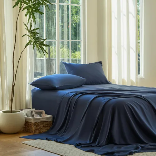 Vista 9 de DOZ - Juego de sábanas, 100% viscosa derivada de bambú, cultivado orgánicamente, suaves como la mantequilla, sábanas refrescantes, alto GSM