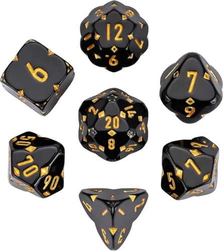 Vista 28 de Juego de 11 dados poliédricos de resina DND, dados de jade D&D para juegos de rol, juego de mesa RPG (verde)