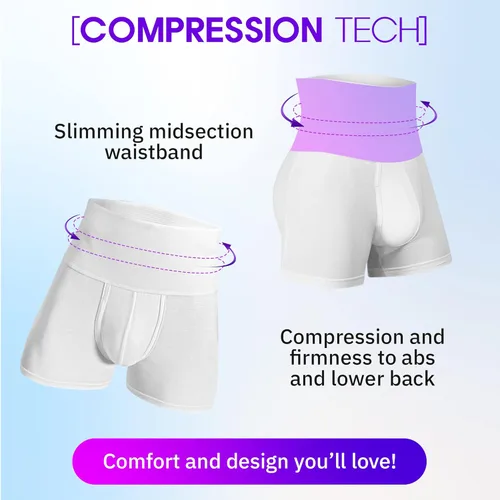 Vista 2 de Rounderbum Ropa interior para hombre Calzoncillos tipo bóxer para hombre Tecnología de compresión Calzoncillos tipo bóxer ajustados Ropa
