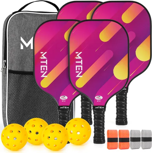 Vista 15 de Pickleball Paddles Set of 2 or 4, or Single Paddle – USAPA Approved Fiberglass Surface Pickleball Rackets Set for Men & Women