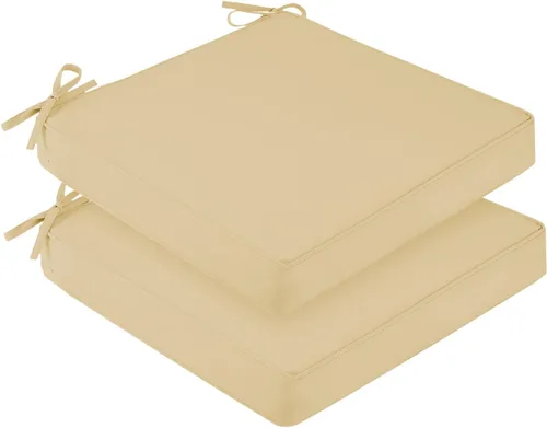 Vista 30 de downluxe Cojines impermeables para sillas de exterior para muebles de patio, cojín para silla de patio de 18 x 18 x 2 pulgadas con lazos ajustables