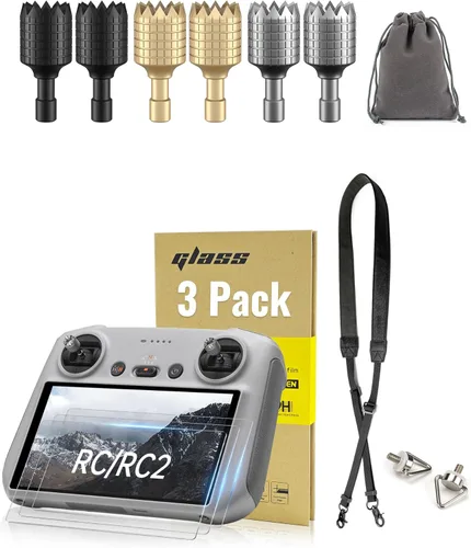Vista 8 de LKTOP 2 Pares de Palancas de Control Remoto Mini 3/Mini 3 Pro/Mini 4 Pro/Air 3/Air 2S/Mavic 3/Mavic 3 Pro/Mavic 3 Classic para DJI 𝗥𝗖/𝗥𝗖𝟮 Joystick