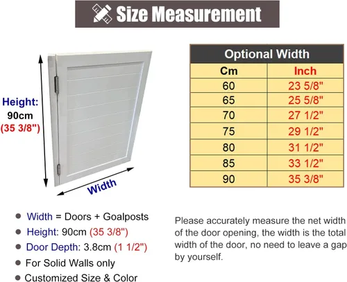 Vista 2 de ZIMGOD Saloon Cafe Puertas oscilantes, panel de puerta de barra oscilante, puerta pequeña de café blanca con bisagras de cierre automático, pasajes