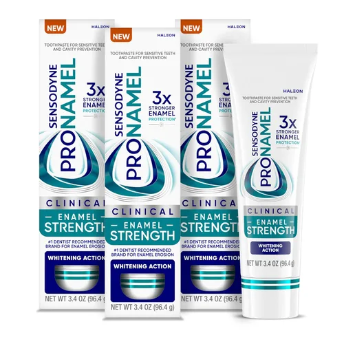 Pasta dental Sensodyne Pronamel para fortalecimiento clínico del esmalte, acción blanqueadora, 3.4 oz (paquete de 3)