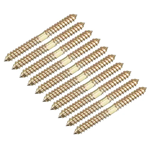 Vista 9 de Uxcell Pernos de suspensión de 0.315 x 1.969 in, 24 tornillos de rosca autorroscantes de doble extremo para conexión de madera
