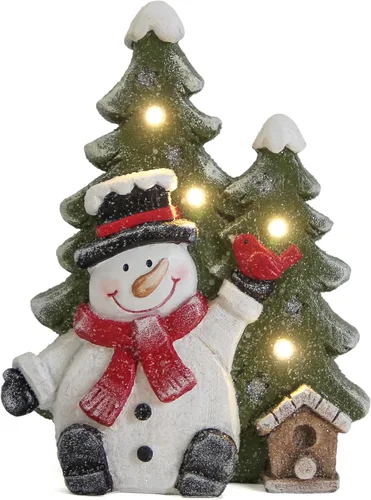 Vista 9 de Estatuas de Papá Noel, decoraciones de Navidad para interiores, estatuas de árbol de Papá Noel de Navidad con luces para decoración navideña