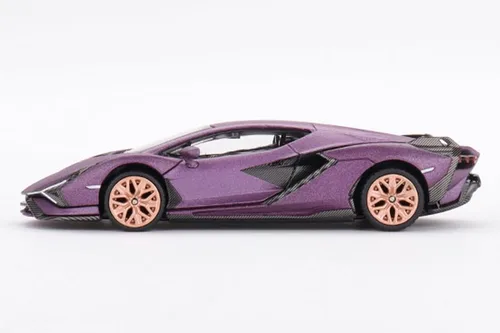 Vista 3 de True Scale Miniatures Modelo de coche compatible con Lamborghini Sián FKP 37 Matte Viola SE30 Hong Kong Exclusive1/64 Modelo de coche fundido a
