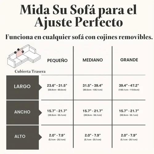 Vista 2 de Nolan Interior Miracle Funda para Sofá - Funda de Cojín de Chaise de Felpa con Tela de Chenilla Ultra-Suave, Elástica y Gruesa - A Prueba