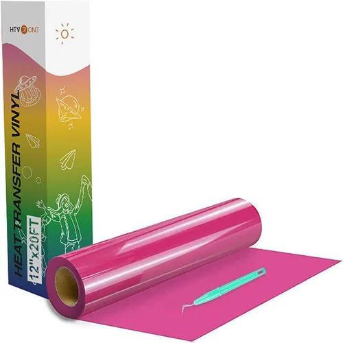 Vista 52 de HTVRONT Rollo de vinilo HTV de transferencia de calor, 12 pulgadas x 20 pies, naranja neón HTV para camisas, vinilo para planchar para todas