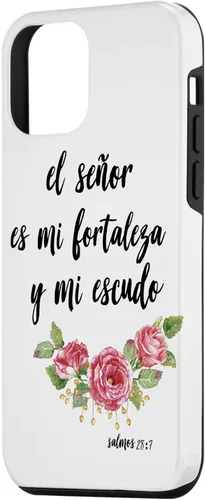 Vista 2 de Funda para iPhone 12 mini Salmos El Señor Es Mi Fortaleza Biblia Cristiana