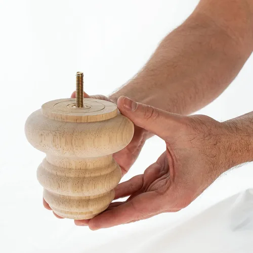 Vista 5 de OUTWATER 4 pulgadas de alto x 4 pulgadas de diámetro de madera maciza de cerezo teñido Paquete de 4