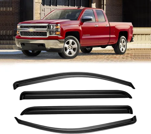 Vista 56 de Visor de ventana para Toyota Tacoma de cabina doble 2005-2015, protectores de lluvia de canal abierto, deflector de ventilación, protector solar