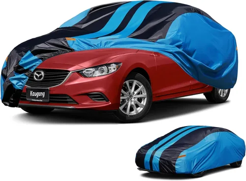 Vista 63 de Kaugung - Funda para auto impermeable de ajuste personalizado para Ford Mustang (1993-2025), cubierta exterior completa para automóviles, ligera