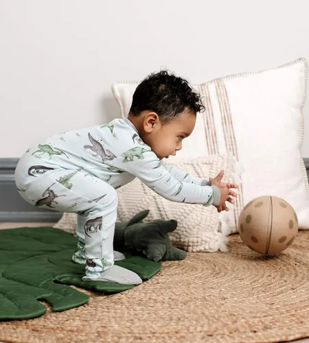 Vista 3 de Burt's Bees Baby Baby Boys' Pajamas, Zip-Front Non-Slip Unisex Footed Sleeper Pjs, Organic Cotton