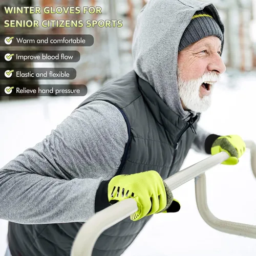 Vista 3 de JALBSI Winter Gloves Men Women With Thermal Wool Fleece Lined for Cold Weather Touchscreen Fingers Insulated Warm Windproof