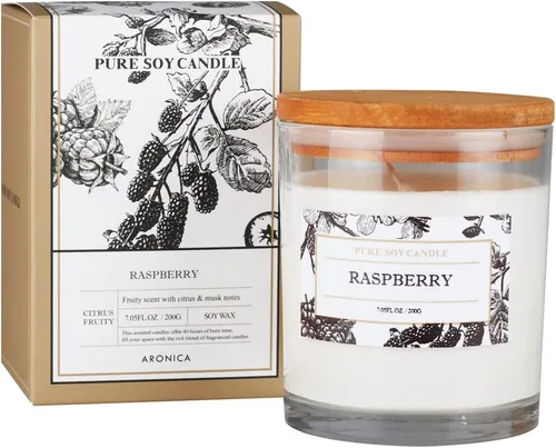 Vista 15 de Aronica Regalos de Anfitriona de Alta Gama para Mujer, Vela de Bambú y Jazmín, Velas de Soja para el Hogar Perfumado, Velas Naturales de Verano