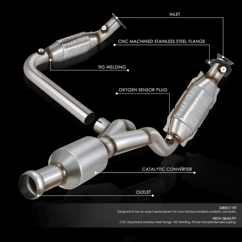 Vista 22 de DNA MOTORING Convertidor catalítico de estilo de fábrica, tubo de escape con Y-pipa compatible con 02-05 Escalade Avalanche 1500 4.3 4.8 5.3L