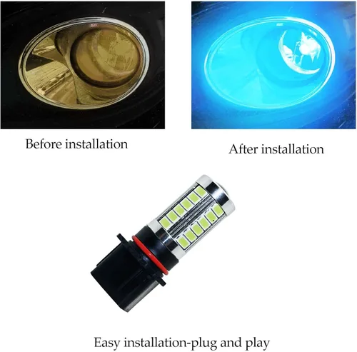 Vista 7 de Luces antiniebla brillantes LED DRL, azul hielo, P13W
