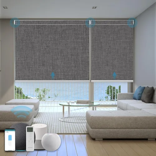 Vista 36 de Persiana Motorizada, Compatible con Homekit Thread-Enabled, Persianas Inteligentes 100% Opacas con Control Remoto, Persiana Enrollable Eléctrica