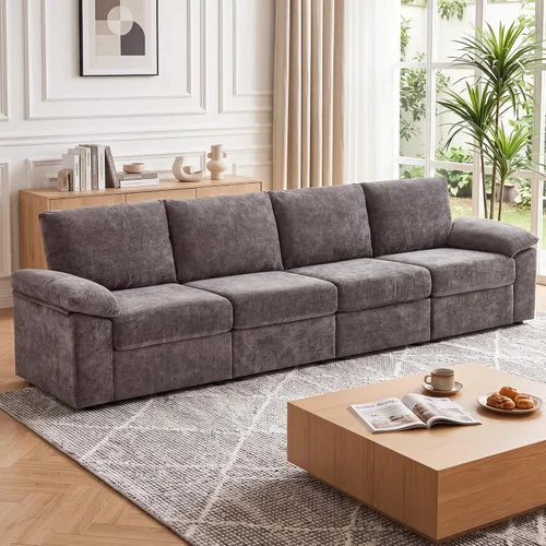 Vista 20 de Sofá de nube en forma de L de 101 pulgadas, sofá modular para sala de estar Beige