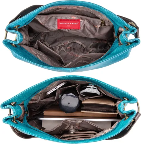 Vista 4 de Montana West Monederos para mujer, bolsos de hombro Hobo con cremallera