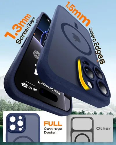 Vista 133 de TOCOL Funda para iPhone 11, compatible con Magsafe, protección completa de cámara, imanes integrados, protección contra caídas, funda translúcida