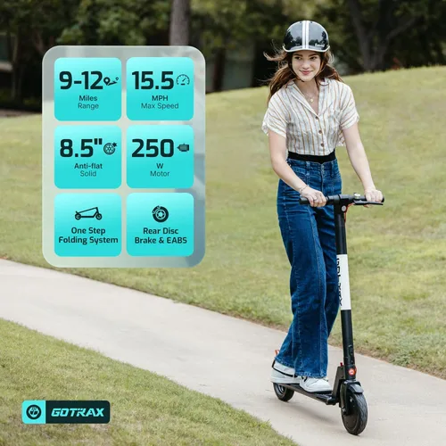 Vista 2 de Gotrax GXL V2 Electric Scooter for Adult, 8.5" Solid Tire Max 12 Mile 15.5Mph Speed Powered By 250W Motor, Foldable Commuting E Scooter for Adult