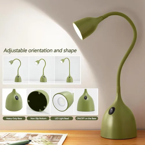 Vista 2 de Lámpara de Escritorio de Cuello de Cisne EJIAXIN 360° Luz de Lectura LED Flexible Lámpara de Escritorio Pequeña para Espacios Pequeños Lámpara