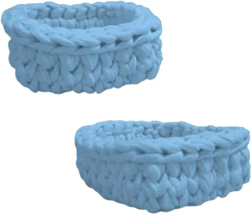 Vista 26 de Trapillo G&Y Set de 3 Cestas tejidas en ganchillo, almacenamiento de objetos pequeños Tamaño Mini. (Big, Amarillo)