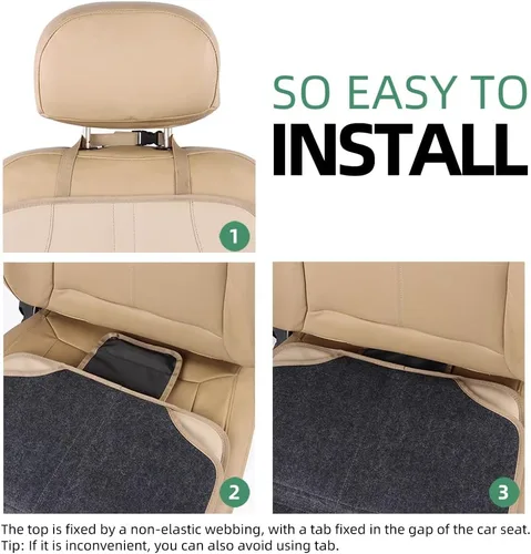 Vista 4 de Viaviat Protector de Asiento de Automóvil de Cuero para Elevador Duradero Impermeable Alfombrilla Protectora Funda de Asiento de Auto Grande