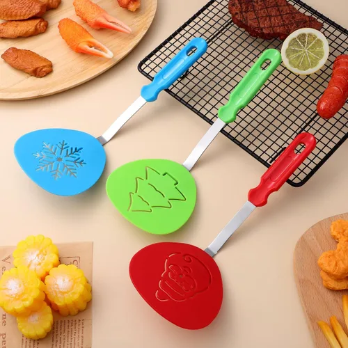 Vista 4 de Juego de espátulas navideñas de 3 piezas, espátulas de galletas navideñas, rellenos de calcetines, herramientas de cocina de cocina, decoración