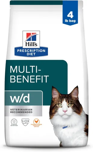 Alimento seco para gatos Hill's Prescription Diet con múltiples beneficios para la digestión/peso/glucosa/manejo urinario sabor a pollo, dieta