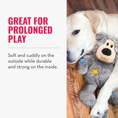 Vista 3 de KONG - Wild Knots Bear - Cuerdas anudadas internas y relleno mínimo para menos desorden - para perros pequeños/medianos (colores surtidos)