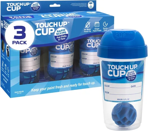 Touch Up Cup Contenedores de almacenamiento de pintura de plástico vacíos con tapas para pintura sobrante, retoques, como se ve en los productos