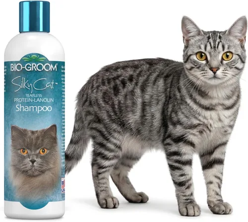 Bio-Groom Protein Lanolin - Champú para mascotas sin lágrimas, proteína de soja, suministros de baño para gatos, sin residuos, sin crueldad,