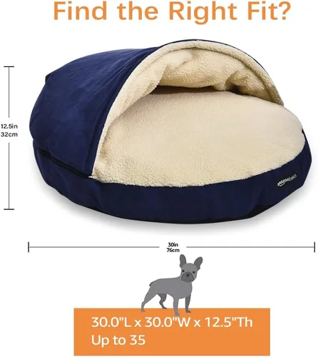 Vista 7 de Yaxa Basics Cama tipo cueva para mascotas, con cubierta extraíble para cueva, se adapta a mascotas de hasta 35 libras, 30 x 30 x 12.5 pulgadas