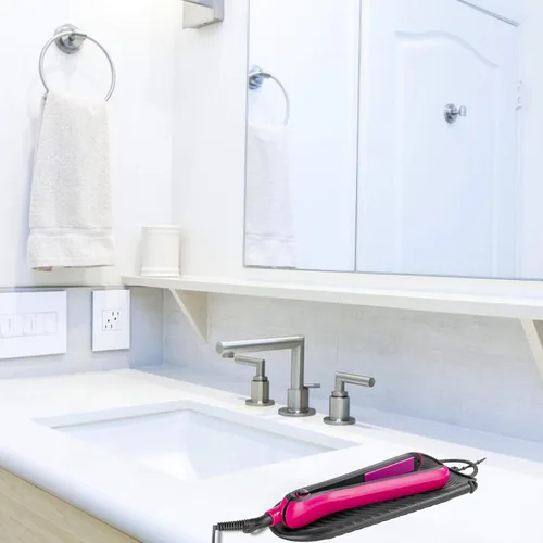 Vista 6 de ZAXOP Funda de silicona resistente al calor para plancha plana, rizador, herramientas de pelo caliente (negro)