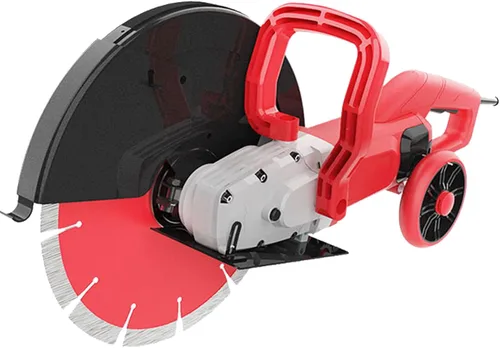 Sierra de hormigón eléctrica de 110 V 6800 W, sierra circular húmeda y seca de 14 pulgadas con hoja de sierra 135 y polea rodante, herramienta de