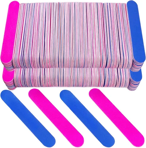 Vista 8 de Emery Boards para uñas, 100 limas de uñas para uñas naturales, pequeñas, desechables, de doble cara, lima de uñas coloridas, a granel para el hogar