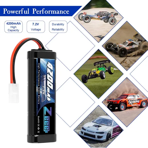Vista 4 de Zeee 7.2V 4200mAh RC NiMH Batería con Tamiya Plug 2 Pack Baterías con 1 unids Lipo Safe Bag Bolsa ignífuga a prueba de explosiones para carga