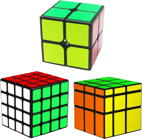 Vista 3 de Juego de cubos de velocidad, cubo de rompecabezas, cubo mágico 2x2 4x4, pirámide Pyraminx, Megaminx, Fenghuolun, juguete de rompecabezas, regalo