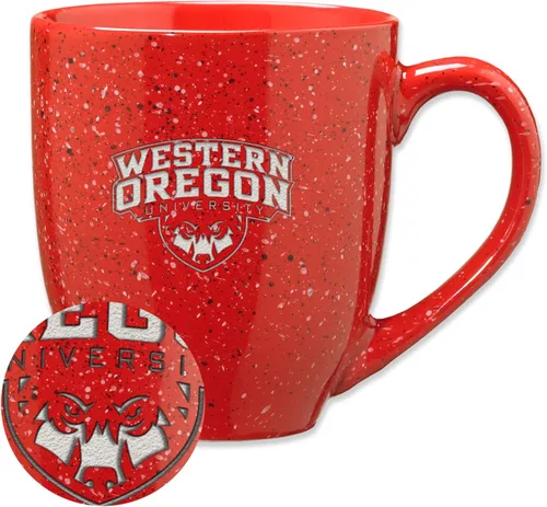 Vista 105 de Rico Industries NCAA Saint Joseph's (PA) Hawks Logo Principal Color Marrón 16 oz Logotipo del Equipo de Color Láser Grabado en Cerámica Moteada Taza